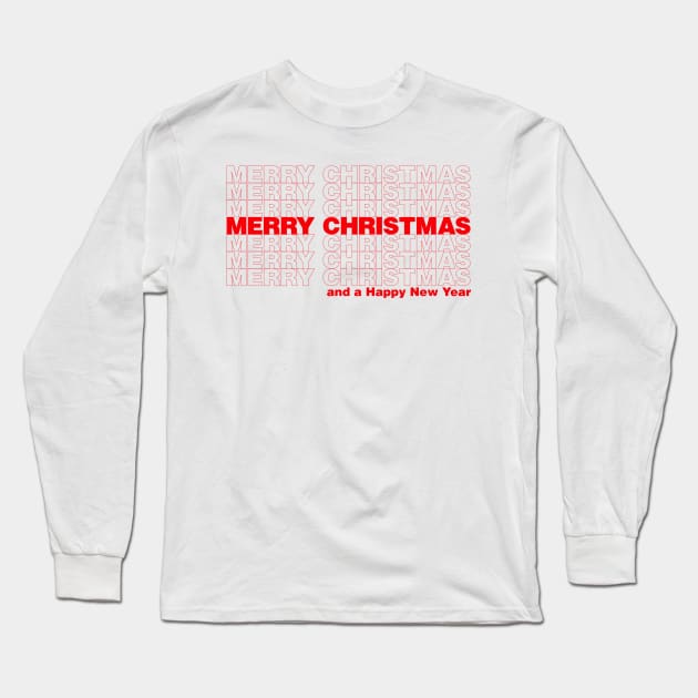 Merry Christmas Takeout Holiday Funny Long Sleeve T-Shirt by baysideremix